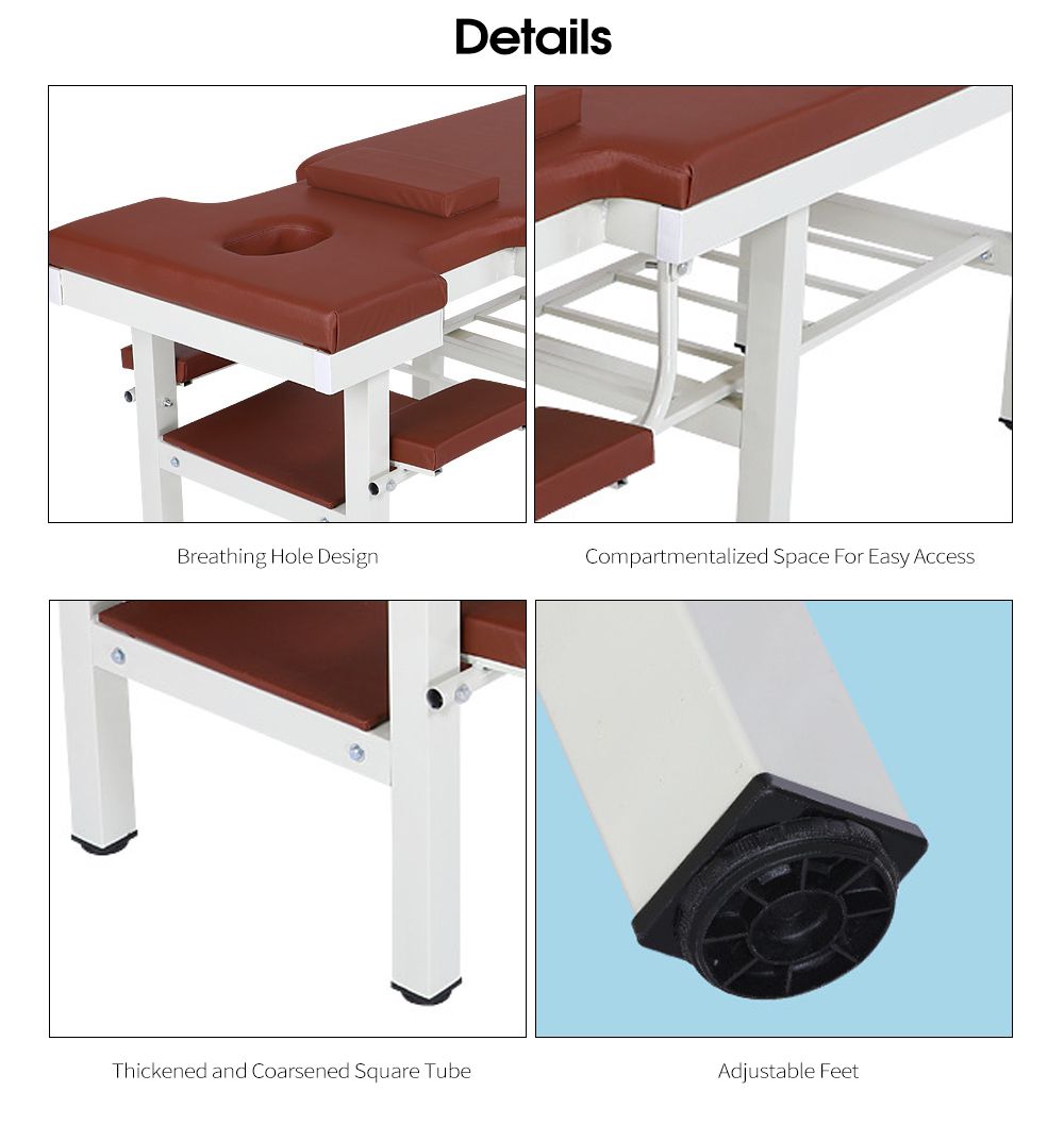 Mesa de masaje estable y duradera seis patas