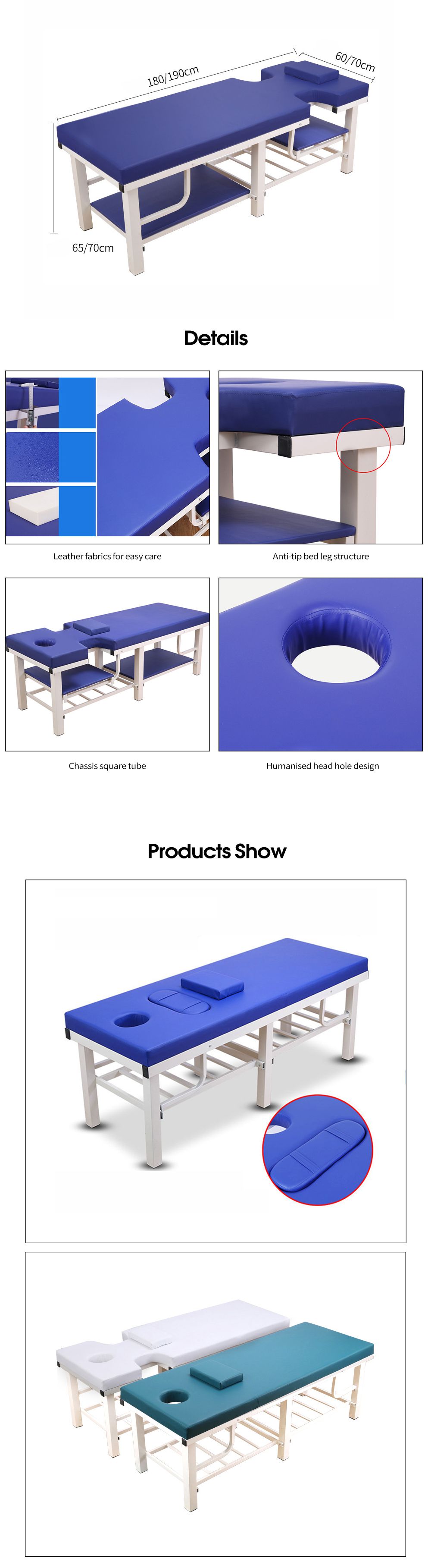 Mesa de masaje estacionaria con agujero de la cara respiratoria
