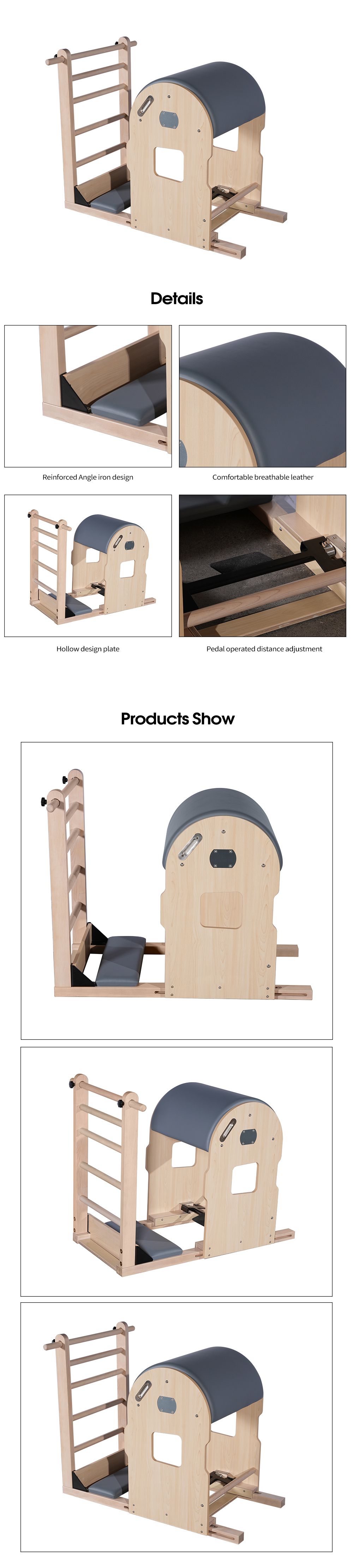 Ajuste de pies de arce Pilates Ladder Barrel Ajuste de pies de arce Pilates Ladder Barrel