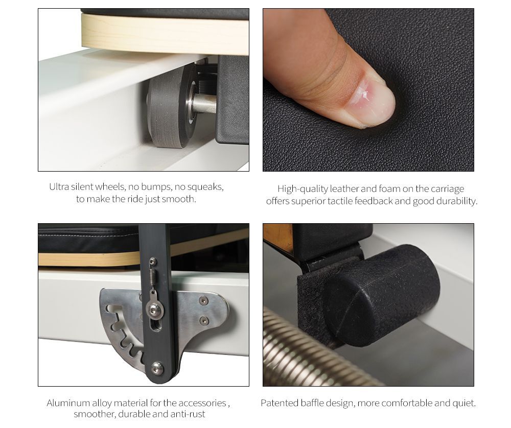 Reformador de pilates plegable de aluminio blanco en venta Reformador de pilates plegable de aluminio blanco en venta