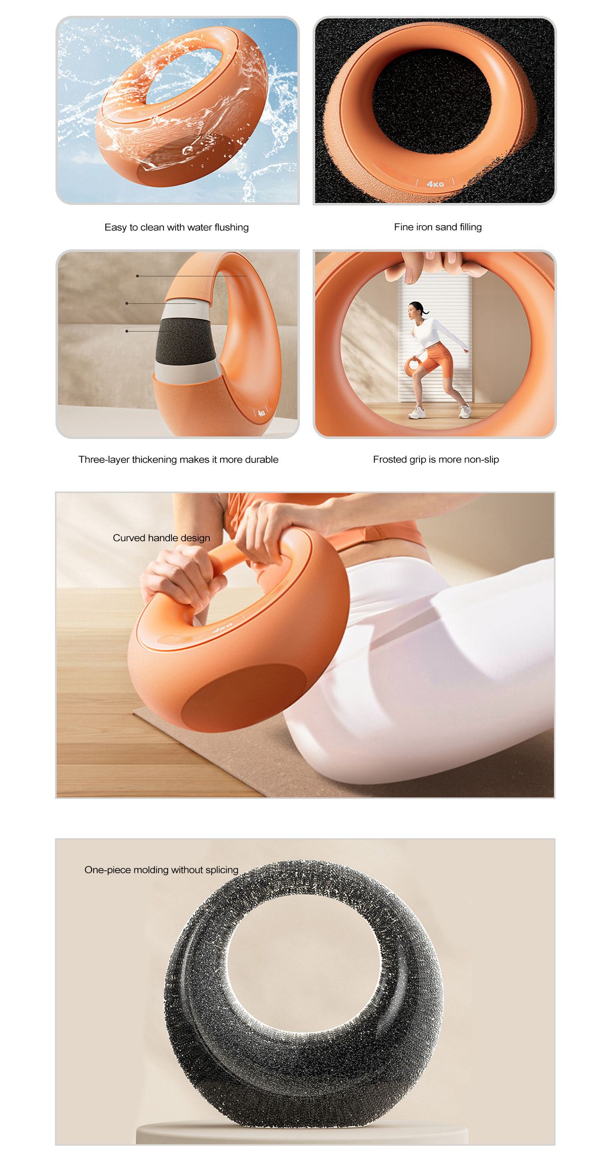 Kettlebell suave de PVC con relleno de arena fina