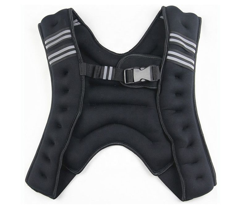 Ejercicio chaleco ponderado con rayas reflectantes