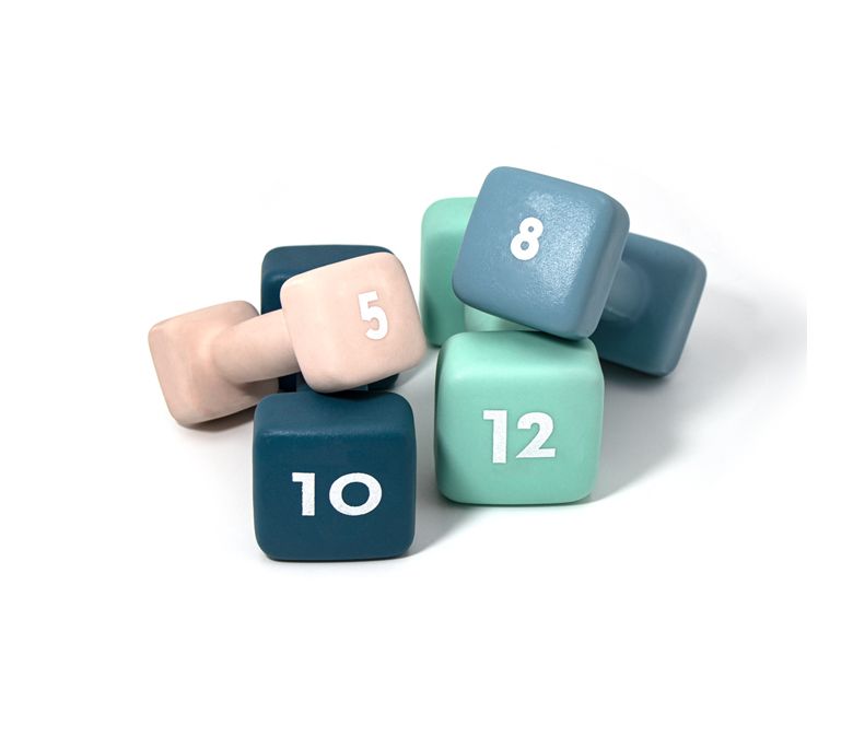 Damas al por mayor dumbas cuadradas de hierro fundido neopreno