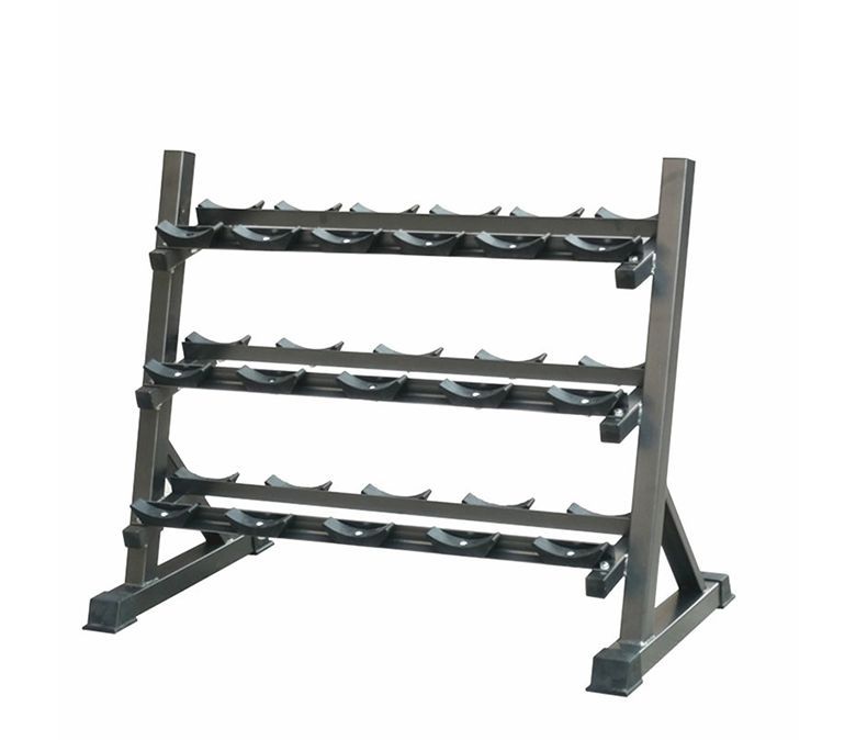 Rack de mancuernas de 3 niveles con soporte