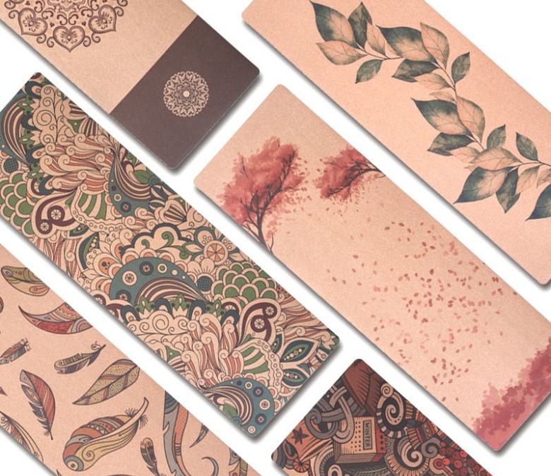 Estera de goma de goma de corcho estampada botánica