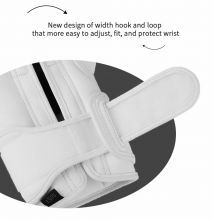 Guantes de boxeo personalizados fijados. Podemos personalizar la forma fija de los guantes de boxeo en función de sus necesidades, como puede pedir diferentes tamaños de gancho y bucle y el diseño de fijación. Fixed con cordones o compuesto de zapatos y diseño de velcro también está disponible.