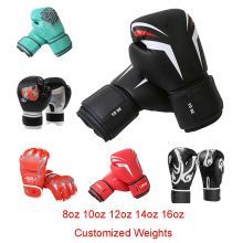 Peso de guantes de boxeo personalizado, nuestros guantes de boxeo regulares son de 8-16 oz. También podemos personalizar pesas de acuerdo con sus requisitos.