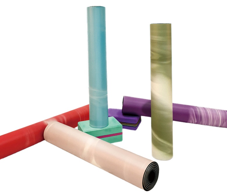 Matera de yoga de goma natural de color contrastante PU