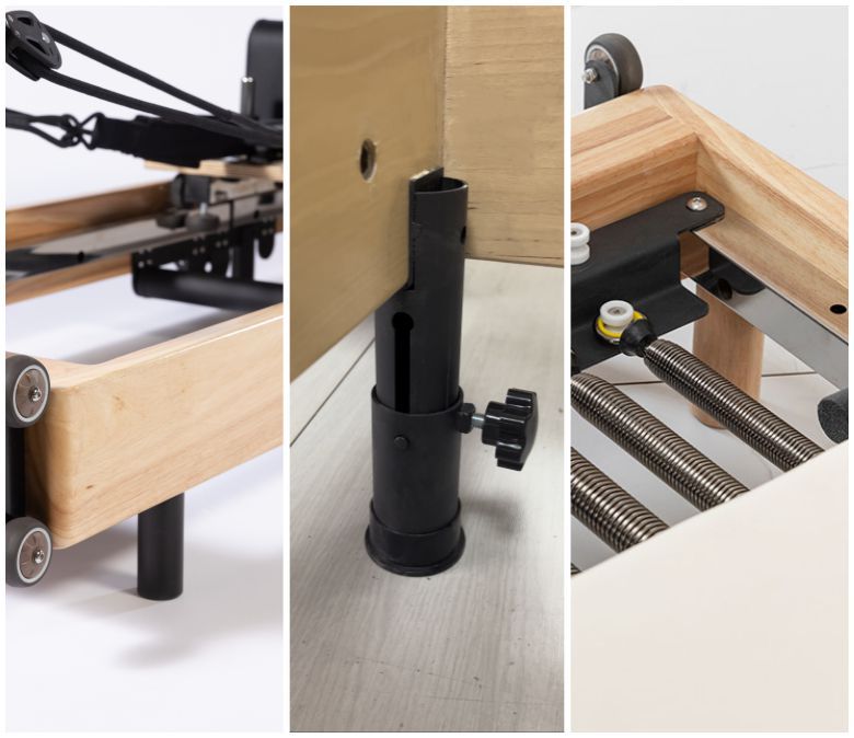 Reformador de pilates pleates de roble sin articulación sin articulación