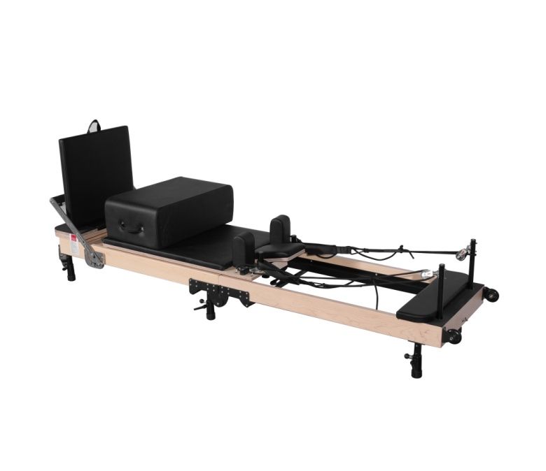 Reformador de pilates plegable de arce (altura de pierna ajustable)