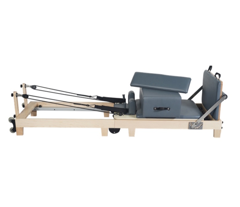 Máquina de ejercicio pilates plegable con patas de madera