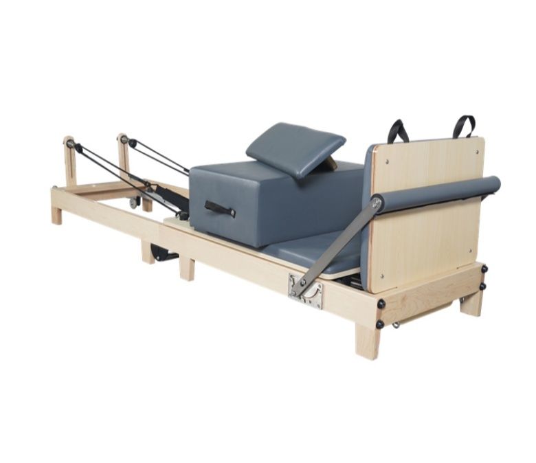 Máquina de ejercicio pilates plegable con patas de madera