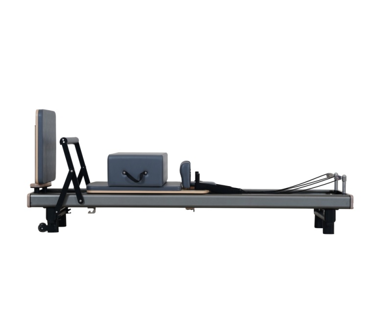 Cama reformadora de aluminio anodizado de gunmetal gris pilates