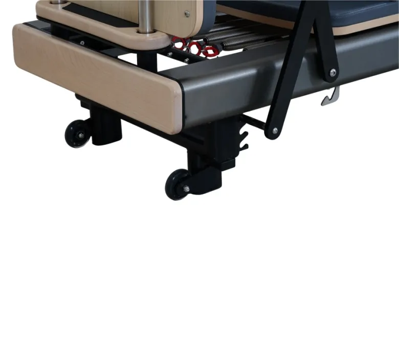 Cama reformadora de aluminio anodizado de gunmetal gris pilates