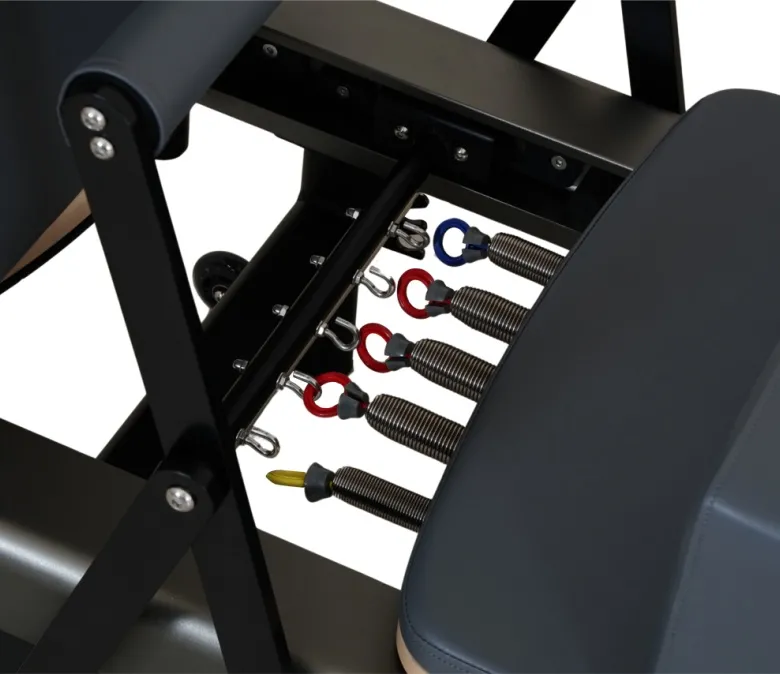 Cama reformadora de aluminio anodizado de gunmetal gris pilates