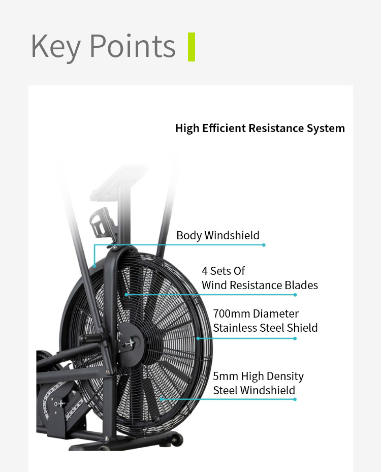 Bicicleta de resistencia al viento aeróbico aeróbico