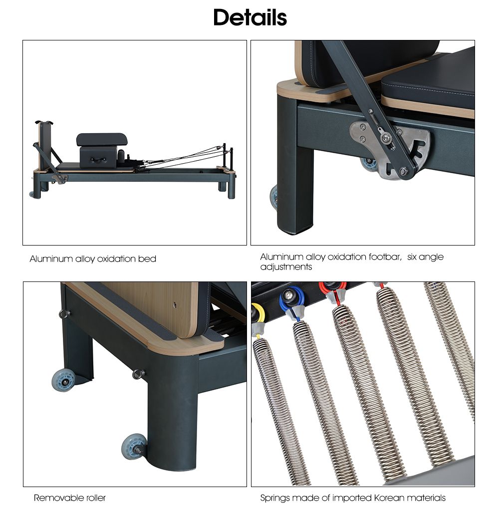 Reformador de pilates de Gunmetal Gunmetal anodizado 4.0